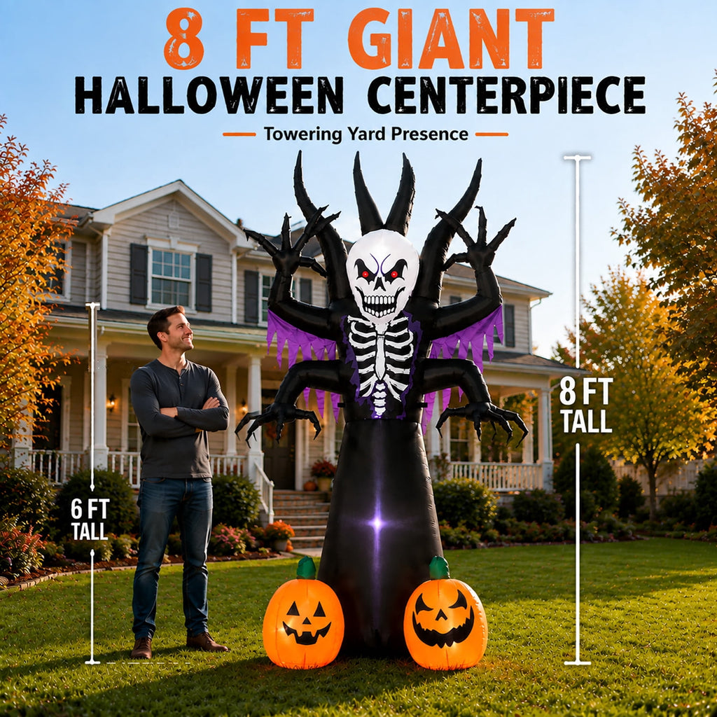 Toiyjofe 6ft Halloween Inflatable Black Cat with Jack-o'-Lantern & LED Lights, Trick-or-Treat Yard Decoration with Witch Hat for Outdoor Lawn & Porch