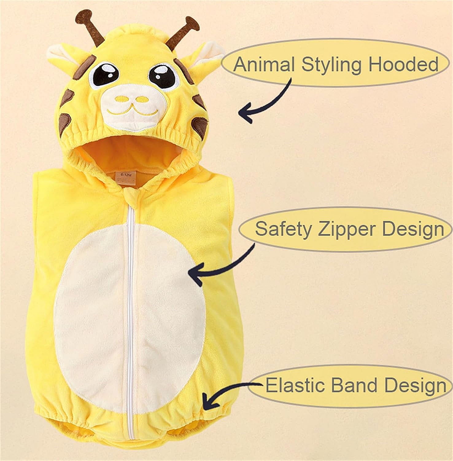 WIBACKER 0-24M Baby Boy Dinosaur Costume for Themed Parties and Halloween, Flannel Hooded Outfit Suit