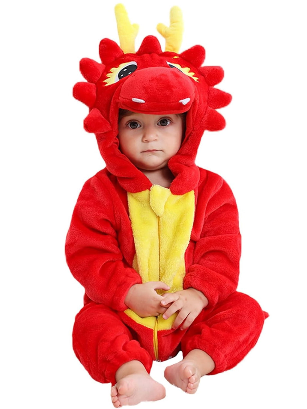 WIBACKER 0-3T Unisex Baby Animal Costume Winter Autumn Flannel Hooded Romper Christmas and Halloween Panda Cosplay Jumpsuit