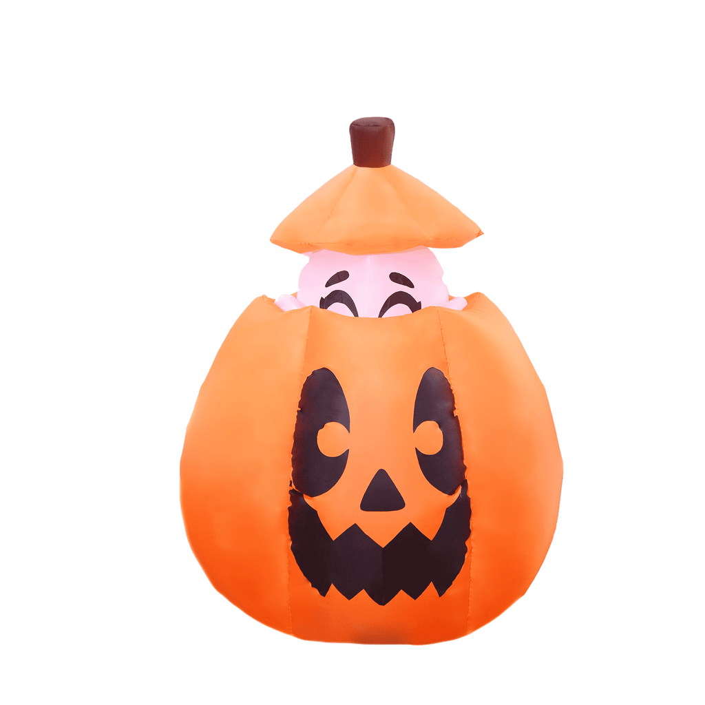 KINQUINN 5FT Halloween Inflatables Decorations Outdoor, Pop Up Halloween Blow Ups Pumpkin Yard Decorations with LED Lights for Garden, Lawn, Home, Yard, Indoor, Outside, Party, Porch