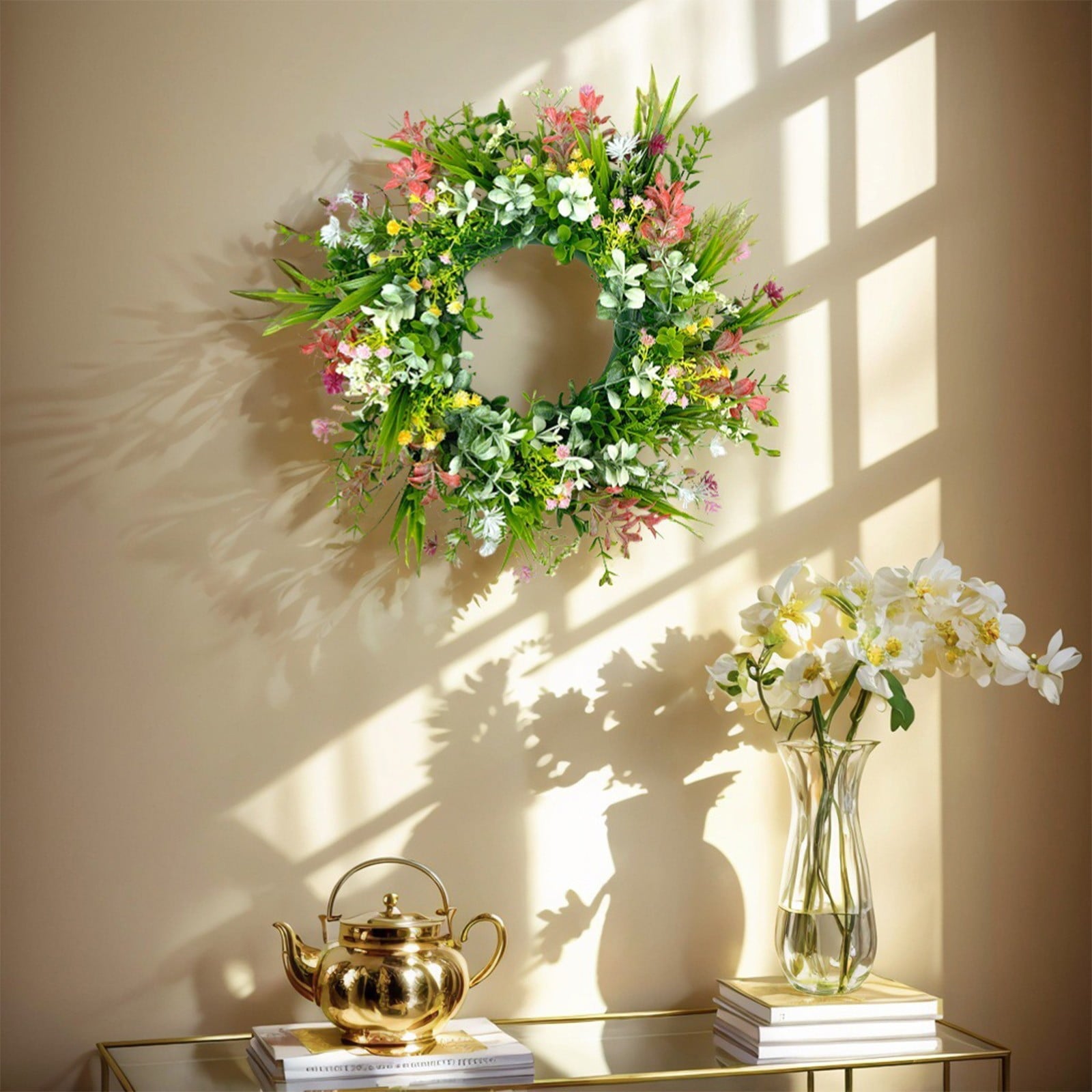 2-Pack Fake Hanging Plants, Faux Hanging Plant Artificial Greenery for Living Room Bedroom Boho Wall Shelf Indoor Outdoor Decor Artificial Hanging Plants