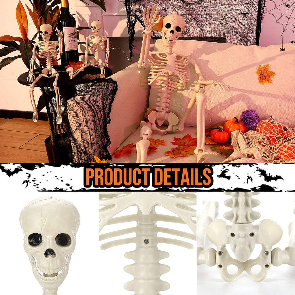 Ayieyill 2pcs Skeleton and Dog Skeleton Halloween Decorations Posable Skeletons Halloween Decorations Indoor Outdoor