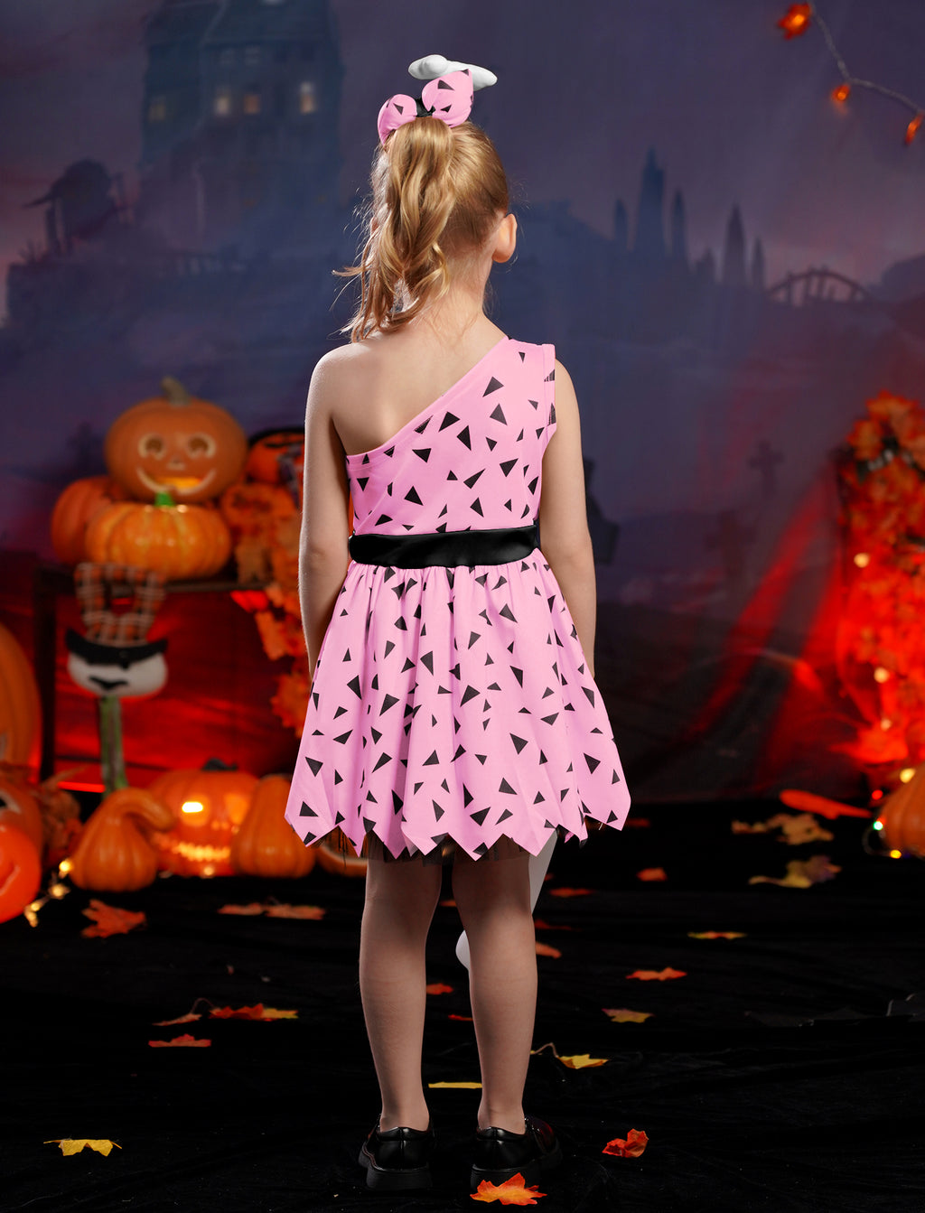 Kids Baby Bam Bam Costume Flintstone Costume Caveman Cavegirl Historical Stone Age Themed Birthday Outfit for Girls Boys Halloween Cosplay Dress Up Photo Shoot 2-3 Years Girl - Orange