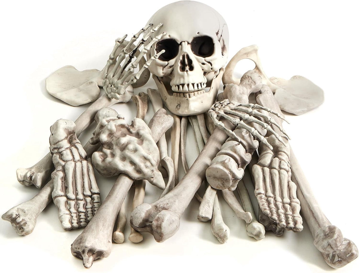 Joyfy 2 Pcs Duck Skeleton Halloween Decoration,4.5 Inch Posable Plastic Animals Halloween Skeleton for Indoor Outdoor Halloween Decorations,Haunted House Party Props