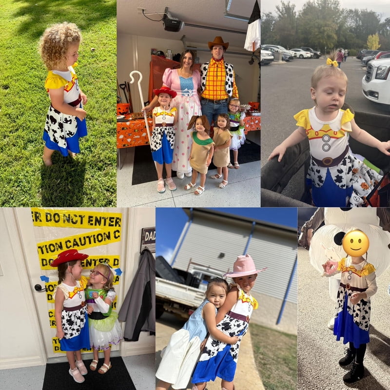 Benylion Girls Cowgirl Costume Summer Dress Toddler Princess Dress up for Kids Birthday Outfits Halloween Role Play Clothes for 3-4 Years