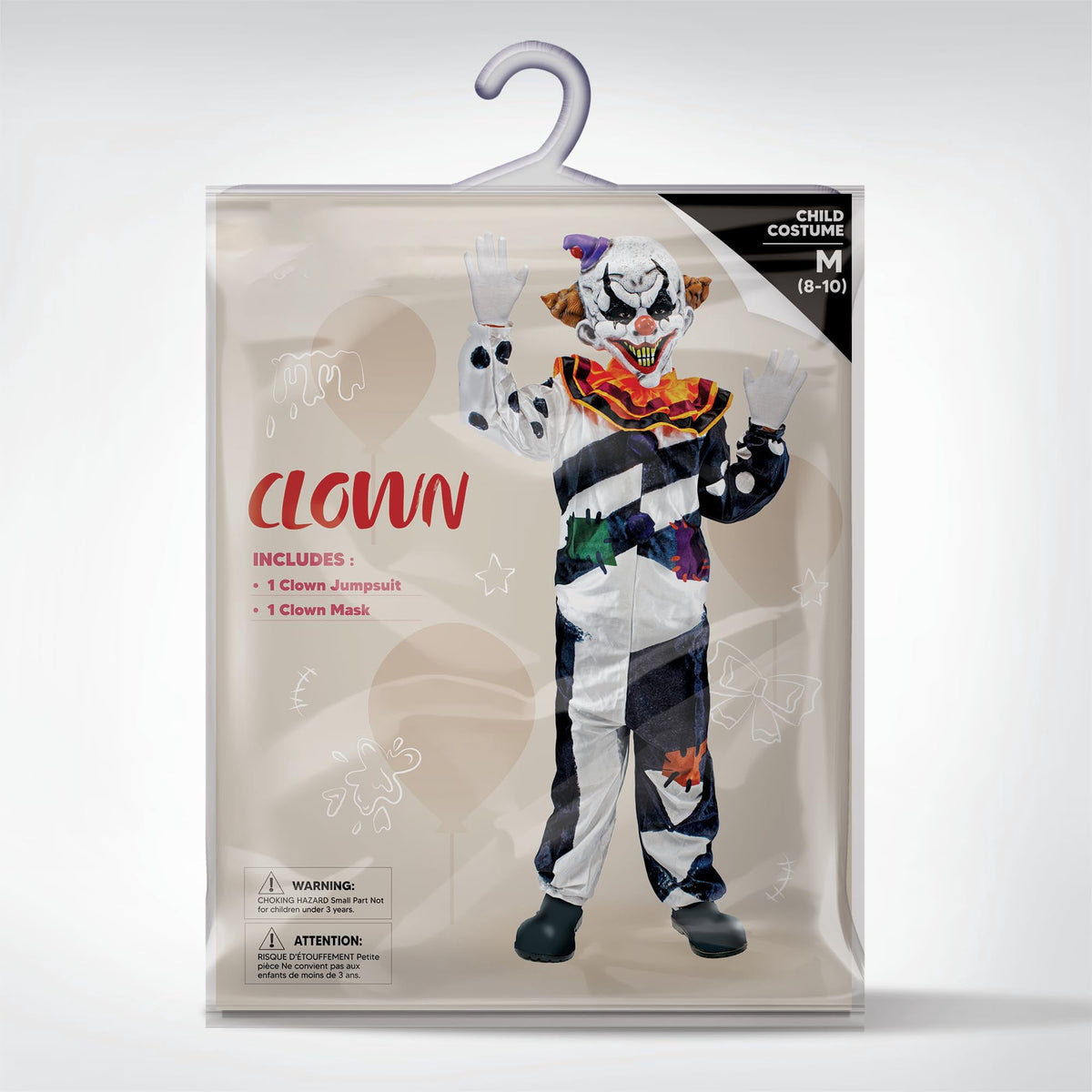 Joyfy Scary Clown Costume for Men Adult Halloween Costumes Killer Clown Halloween Outfit Set Fancy Dress Cosplay