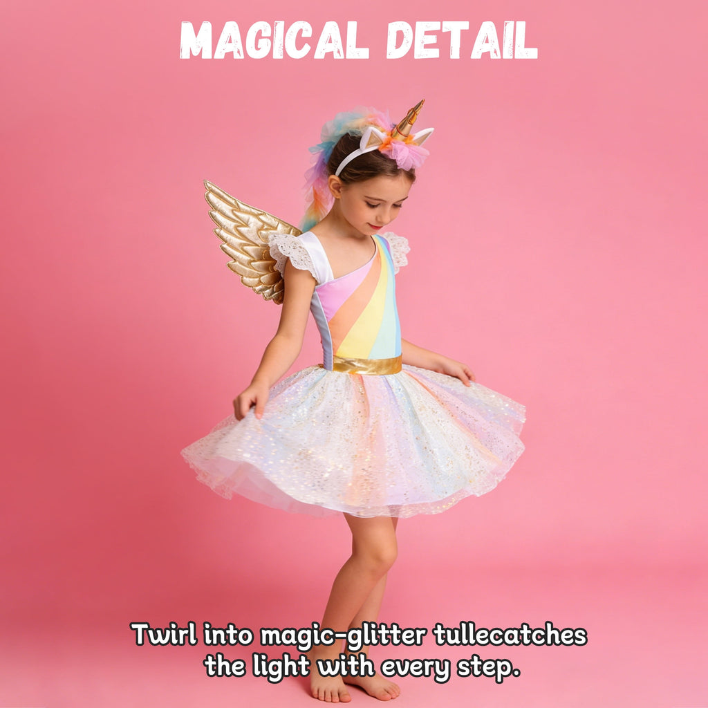 CZKHPTY Girls 3D Butterfly Fairy Tutu Dress, Whimsical Garden Princess Pretend Play Fancy Outfit, Sizes 3-4Y