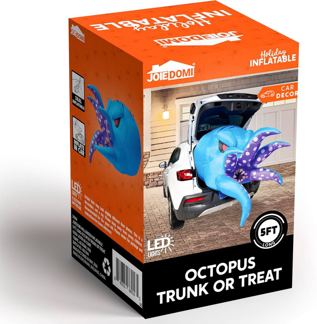 Joyfy 6 FT Halloween Inflatable Haunted Castle Decoration,Trunk or Treat Car Decorations Kit Ghost and Pumpkin with Built-in LED Light for Halloween Party Indoor,Outdoor,Yard,Garden Decor