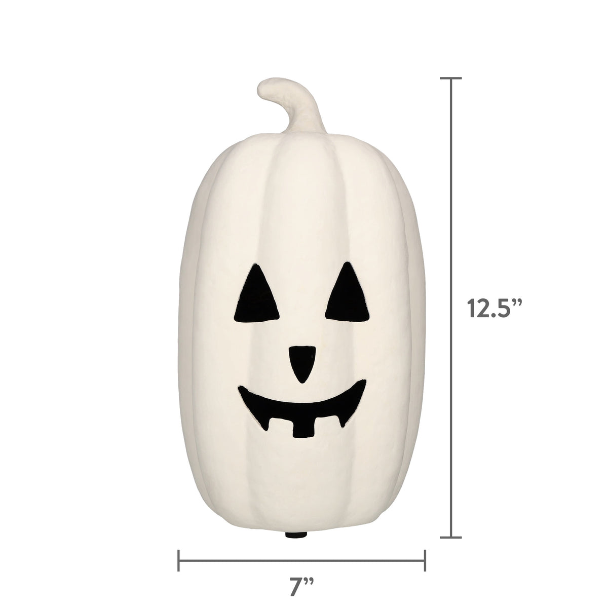 Paper Mache Jack-o'-Lantern Decoration, White, 12.5", Halloween by Way To Celebrate