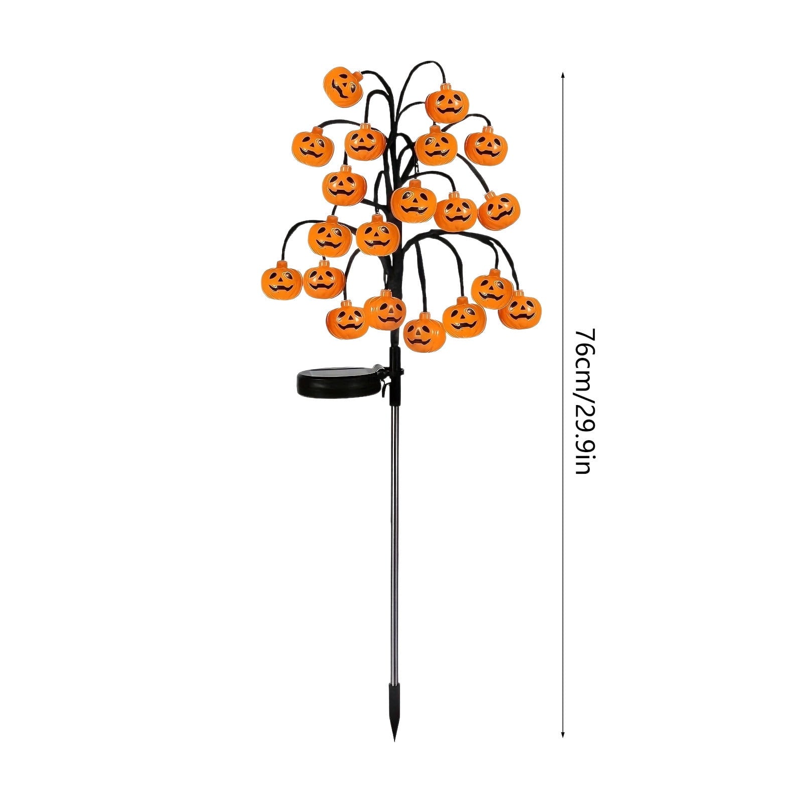 20 Pack Solar Halloween Lights Outdoor, Waterproof LED Pumpkin Pathway Garden Stake Lights for Yard Walkway Fall Decoration, Orange