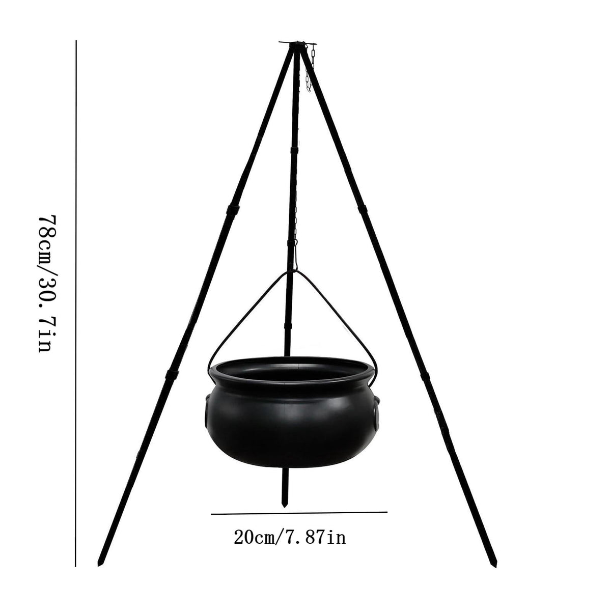 Tepsmf Large Cauldron Halloween Decor On Tripod with Timer Lights - Plastic Cauldron Witch Halloween Decorations for Porch Yard