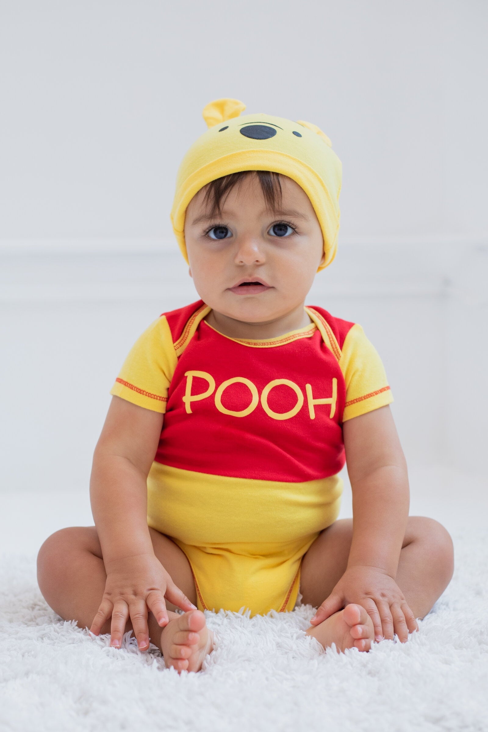 Disney Winnie the Pooh Baby Boy or Girl 2-Piece Cosplay Bodysuit and Hat Set Light Blue Eeyore