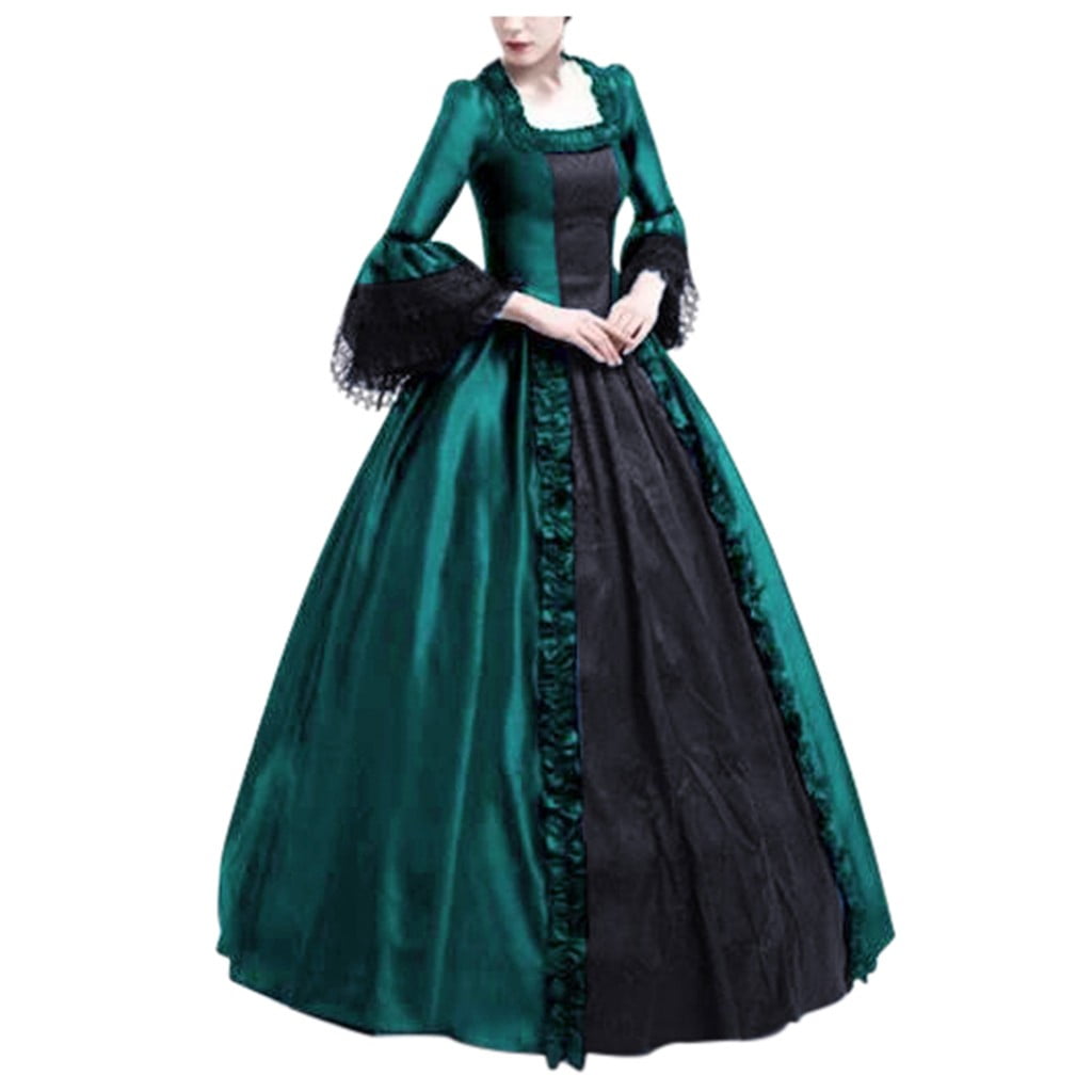 UPPADA Plus Size Victorian Dress for Women Lace Up Flare Sleeve Ball Gown with Corset Evening Party Maxi Gowns Vintage Cocktail Dress Wedding Dresses Early