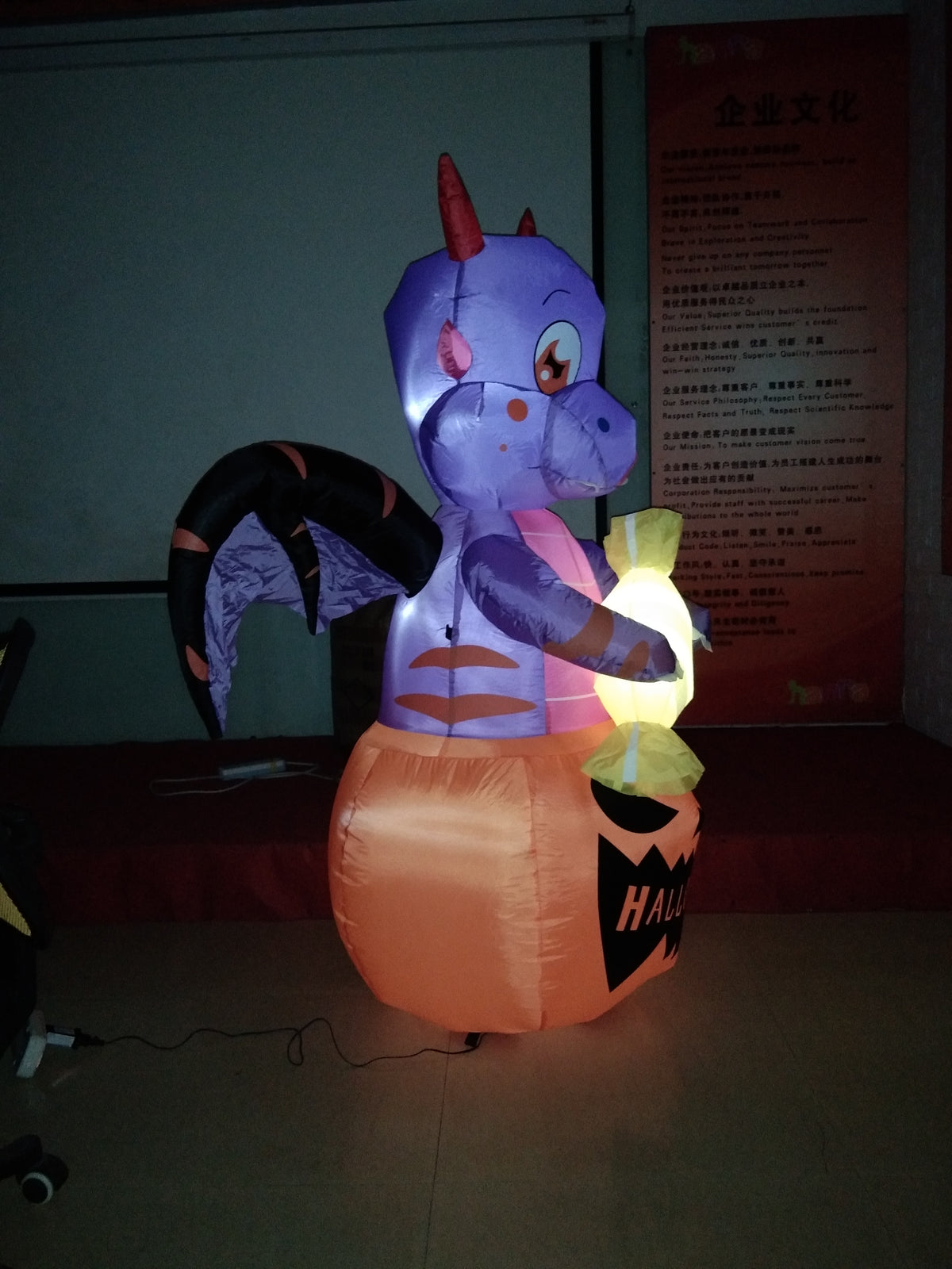 Wicks Outdoor Living 5 Ft Dinosaur Inflatable with LED Lights, Halloween