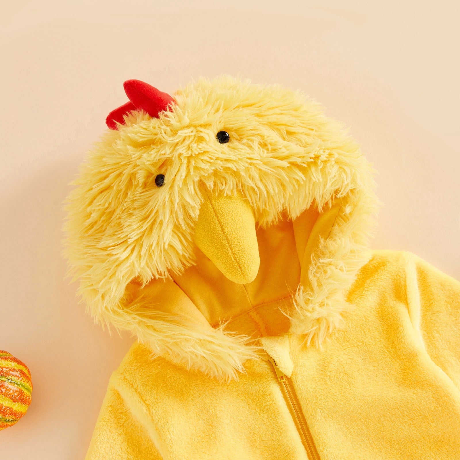 RUINIXCW Toddler Baby Girl Boy Halloween Chick Costume Cosplay Outfit Infant Fall Winter Clothes Snowsuit Fleece Jumpsuit Long Sleeve Hooded Romper