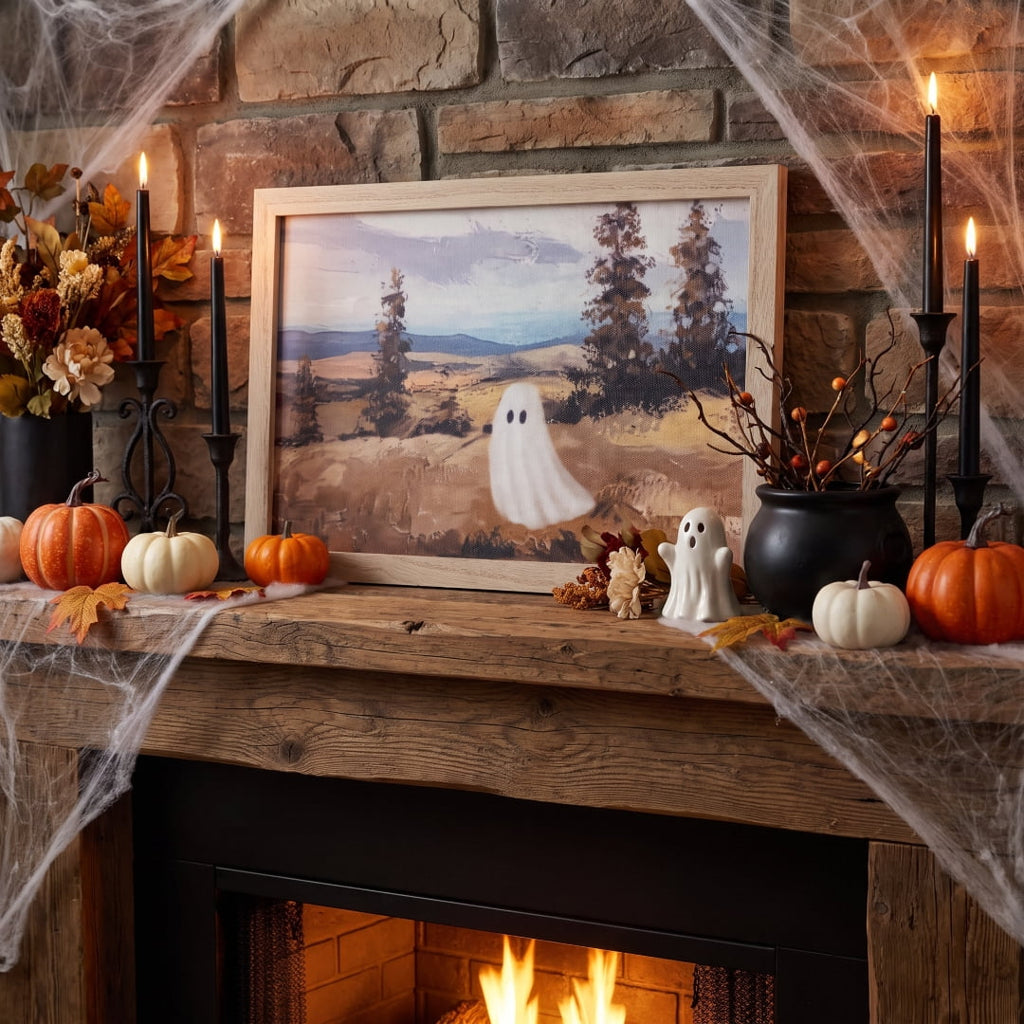 Countryside Ghost Framed Wall Art, Multicolor, 8" x 12", Halloween by Way To Celebrate