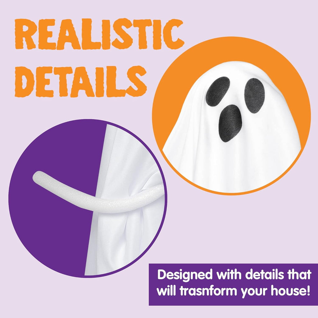 Joyfy 3 Pack Halloween Hanging Ghosts Decorations,27.5" Cute Scary Flying Ghosts Outdoor Hanging Halloween Decorations Yard Decorations