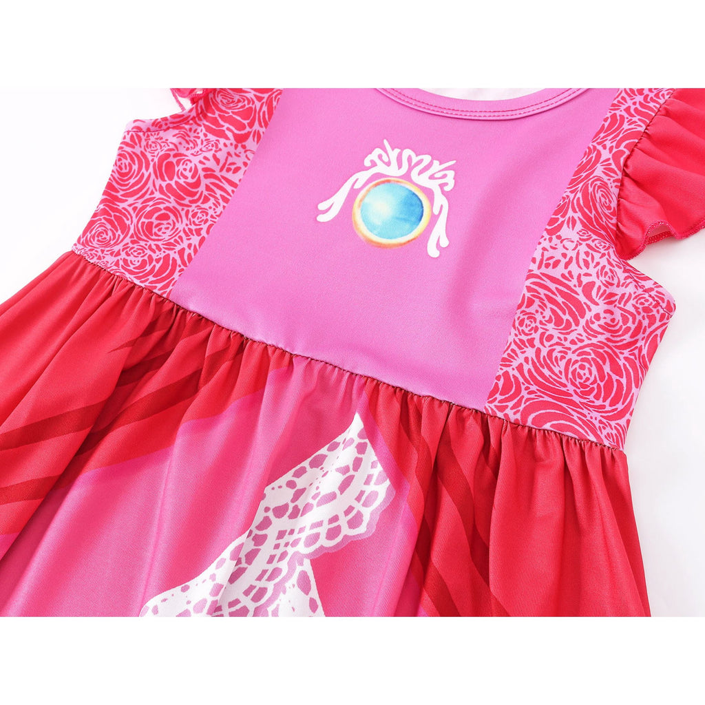Benylion Toddler Girls Pink Polka Dot Dresses Birthday Party Fancy Dress Up Costume for 7-8 Years