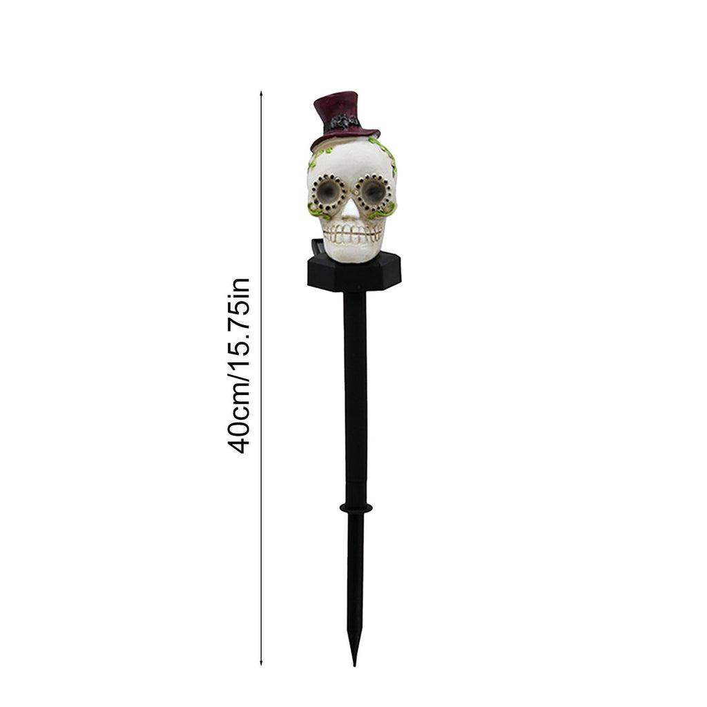 CRAGRSI Solar Halloween Skeleton Stake Lights Outdoor Skull Yard Lights Halloween Skeleton Garden Decor Black Solar Powered Waterproof for Yard, Lawn, Patio, Walkway, Garden, Halloween Outdoor Decor
