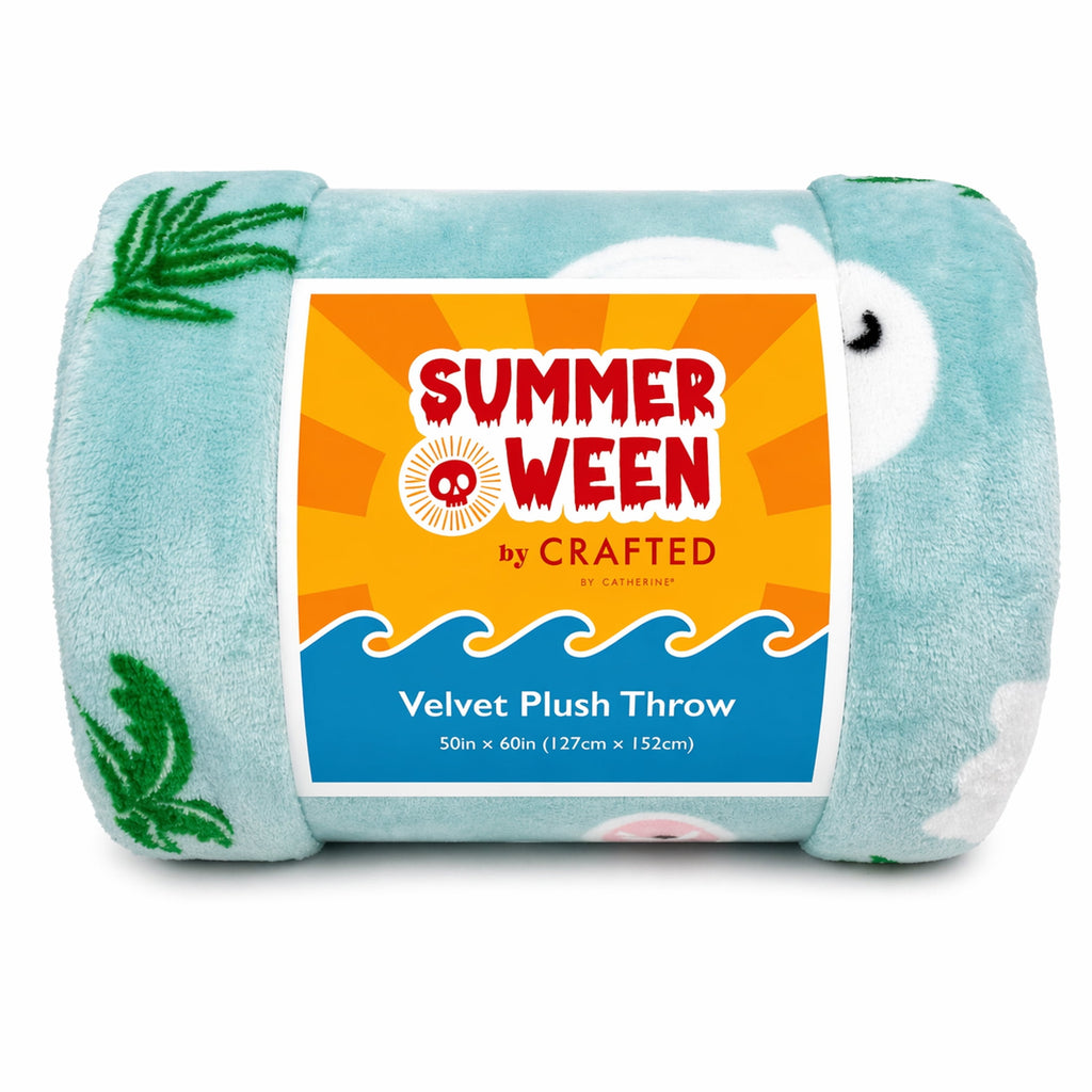 Summerween Oversize Super Soft Plush Throw Blankets, Summer Patio Pool Halloween Throws, RETIREMENT GHOST