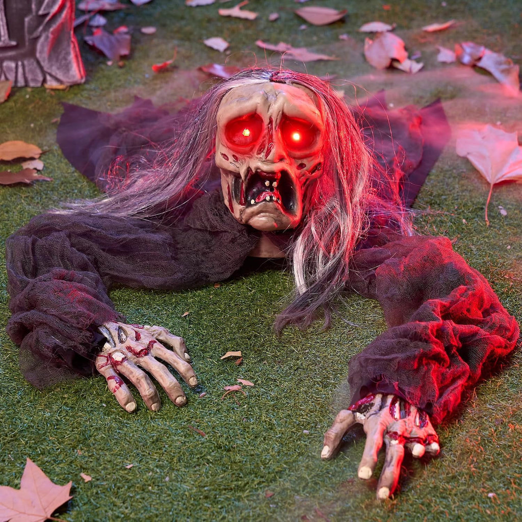 Joyfy Halloween Groundbreaker Halloween Decorations Zombie with Sound and Flashing Eyes,Outdoor Scary Halloween Yard Decorations