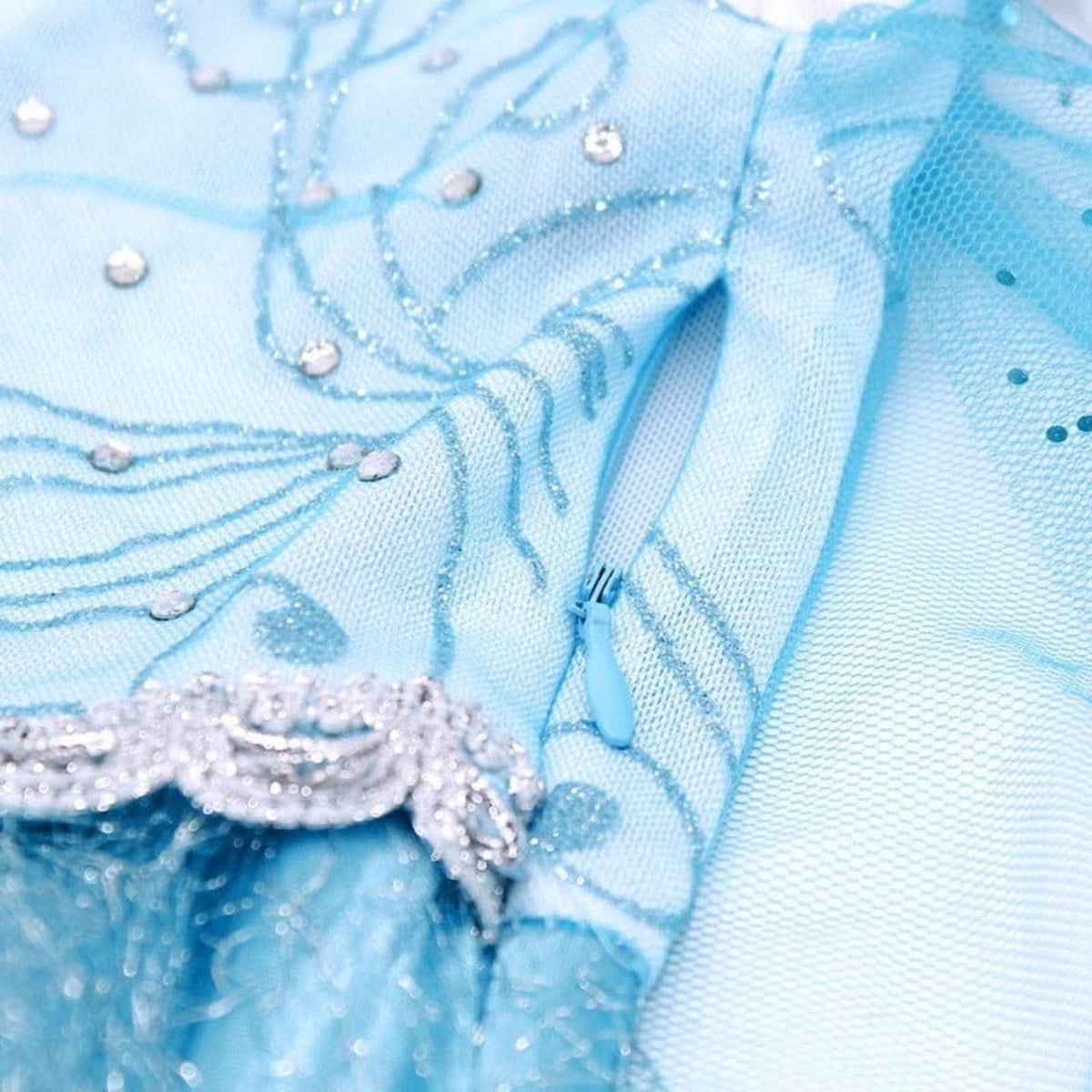 Jurebecia Princess Dress for Girls Birthday Party Blue Costume up Toddlers Kids Christmas Halloween Cosplay Clothes with Accessories 6T(5-6Years)