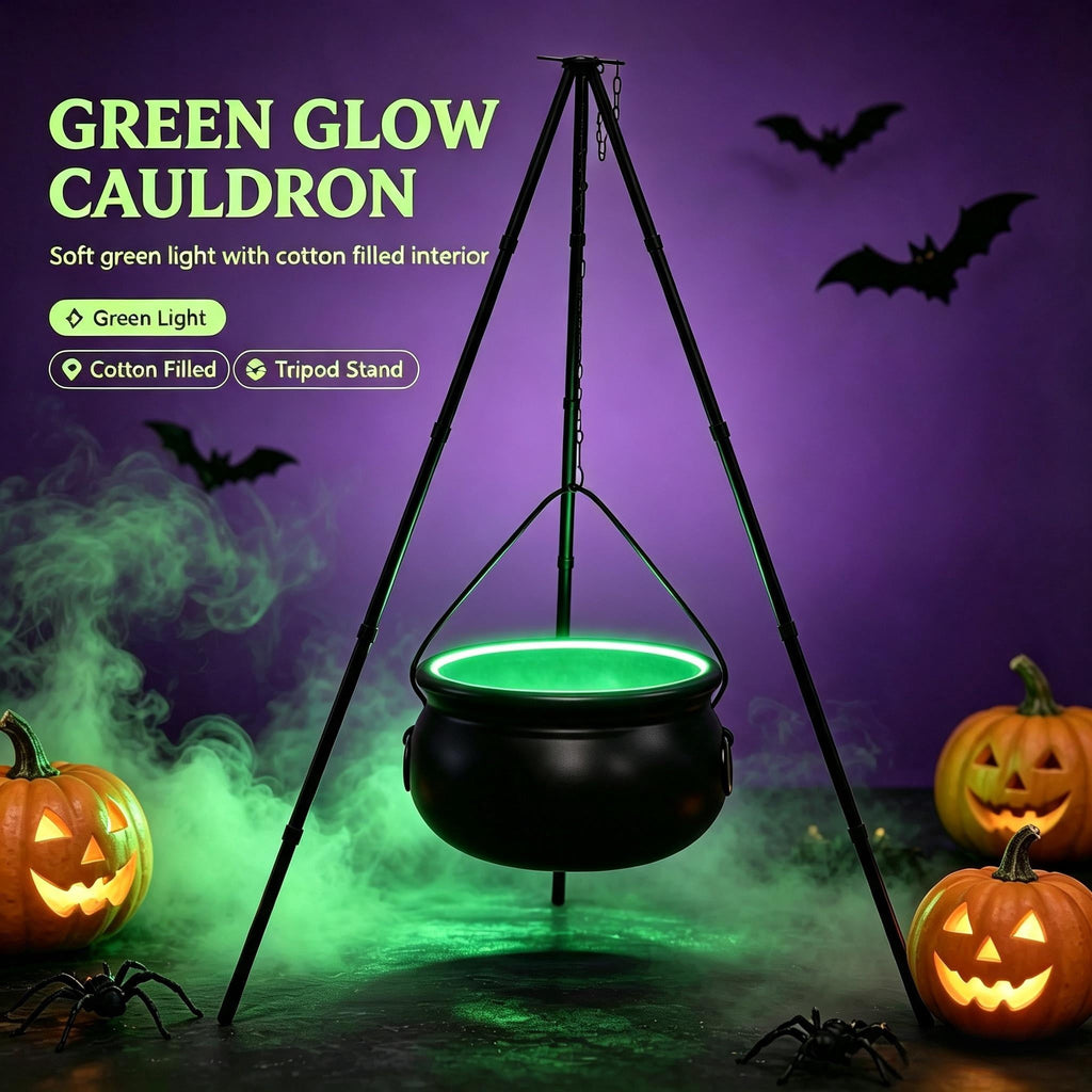 Muecwrye Halloween Decorations Outdoor, Halloween Clearance! Halloween Witches Cauldron with Lights, DIY Bubbling Cauldron Set Decor for Home Porch Outside, Halloween Party Supplies( Without Tripod)