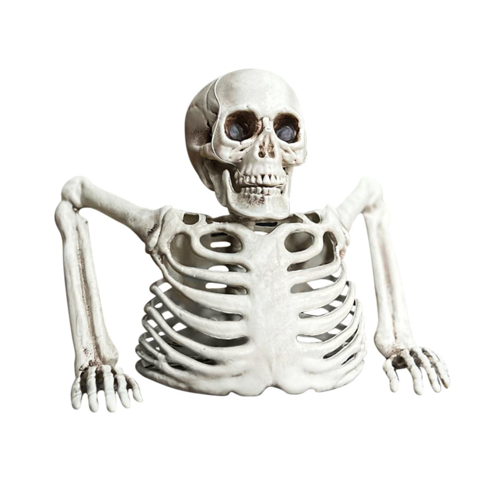 Halloween Decoration Under $10 Tabletop White Plastic Half Skeleton Halloween Prop Decoration