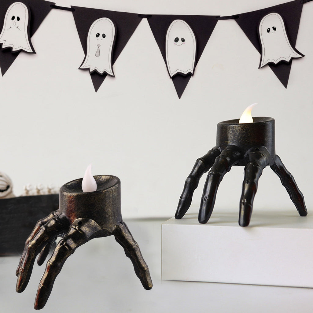 Lhrmh Halloween Decor - Spooky Skeleton Hand Flameless Candle Lamp for Haunted House and Party Settings