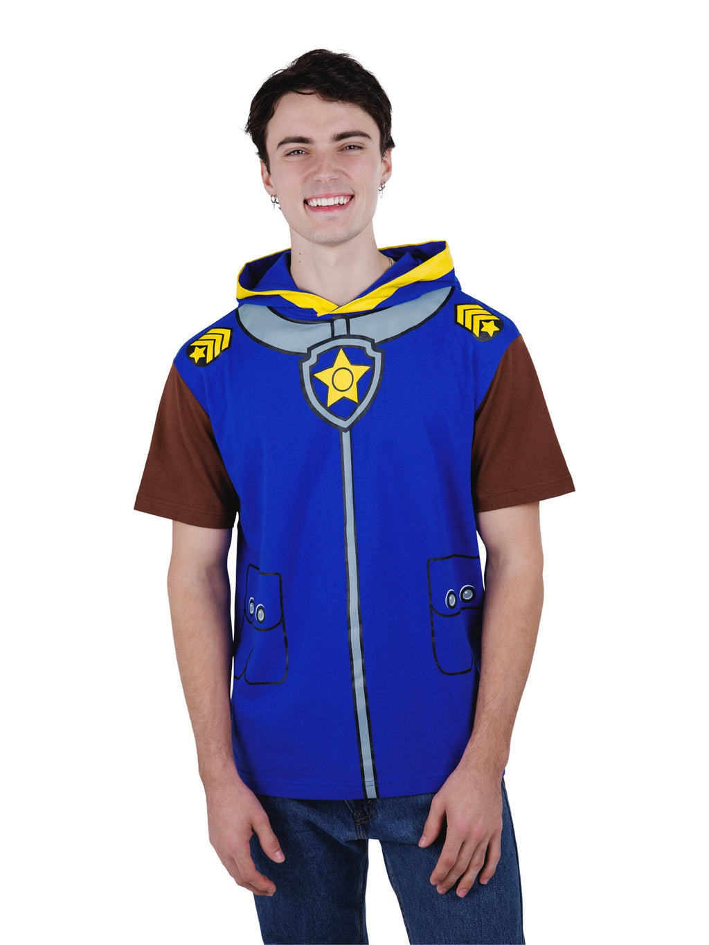 Paw Patrol Little Boys' Cosplay Hooded T-Shirt Chase Royal Blue