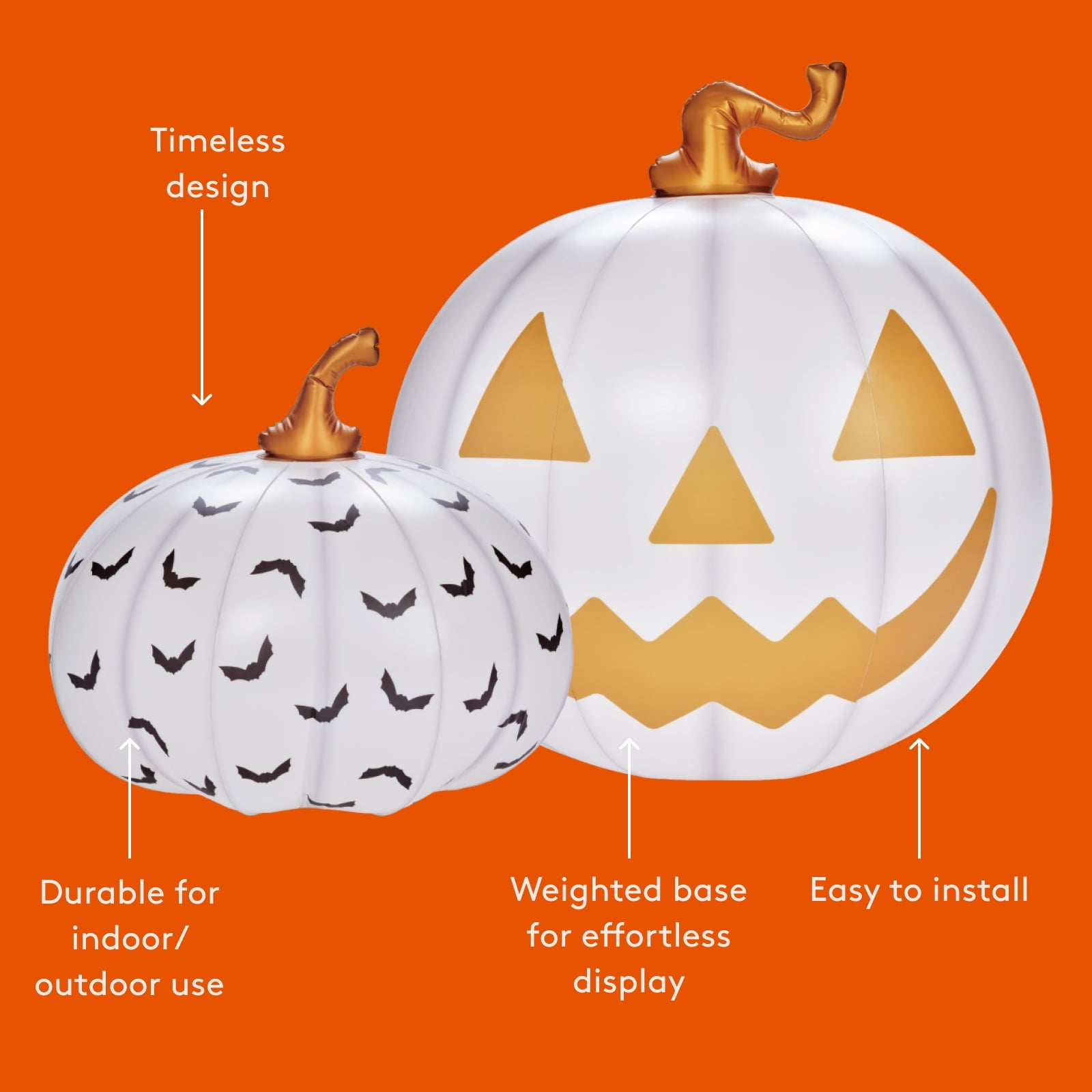 FUNBOY Inflatable Pumpkin Halloween Decorations Outdoor, 2-Pack
