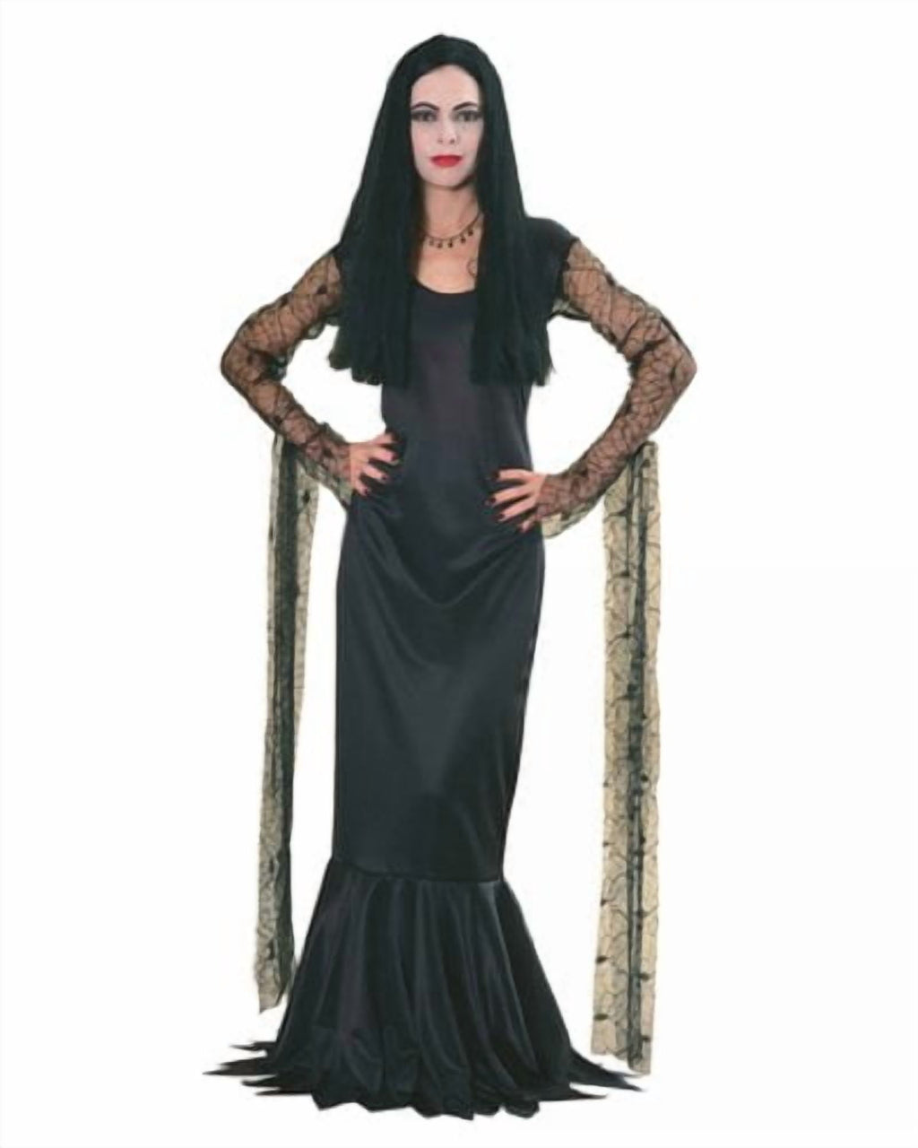 Addams Family Morticia Women's Halloween Fancy-Dress Costume for Adult, L