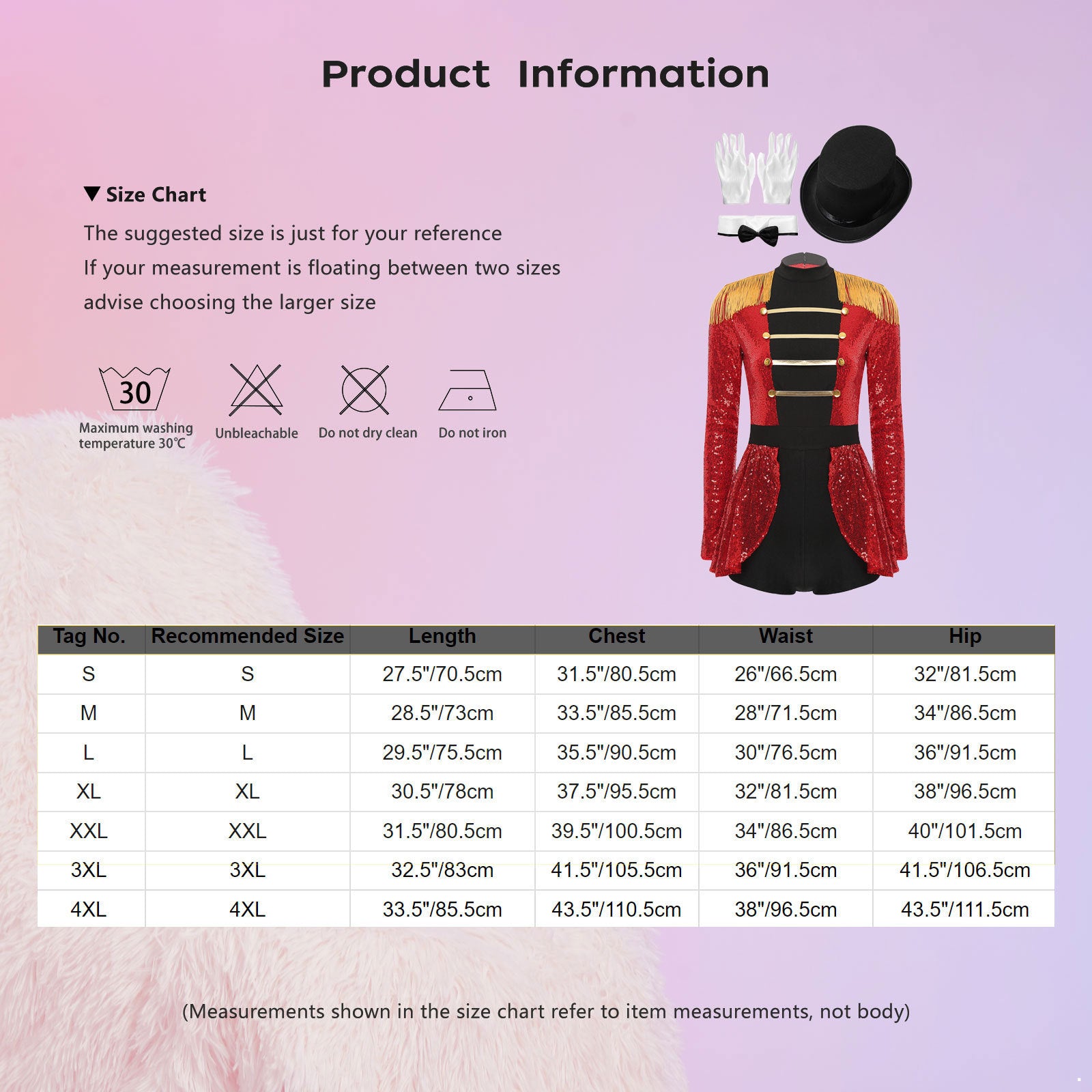 iiniim Womens Ringmaster Costume Circus Ring Leader Outfit Master Lion Tamer Fancy Bodysuit Black S