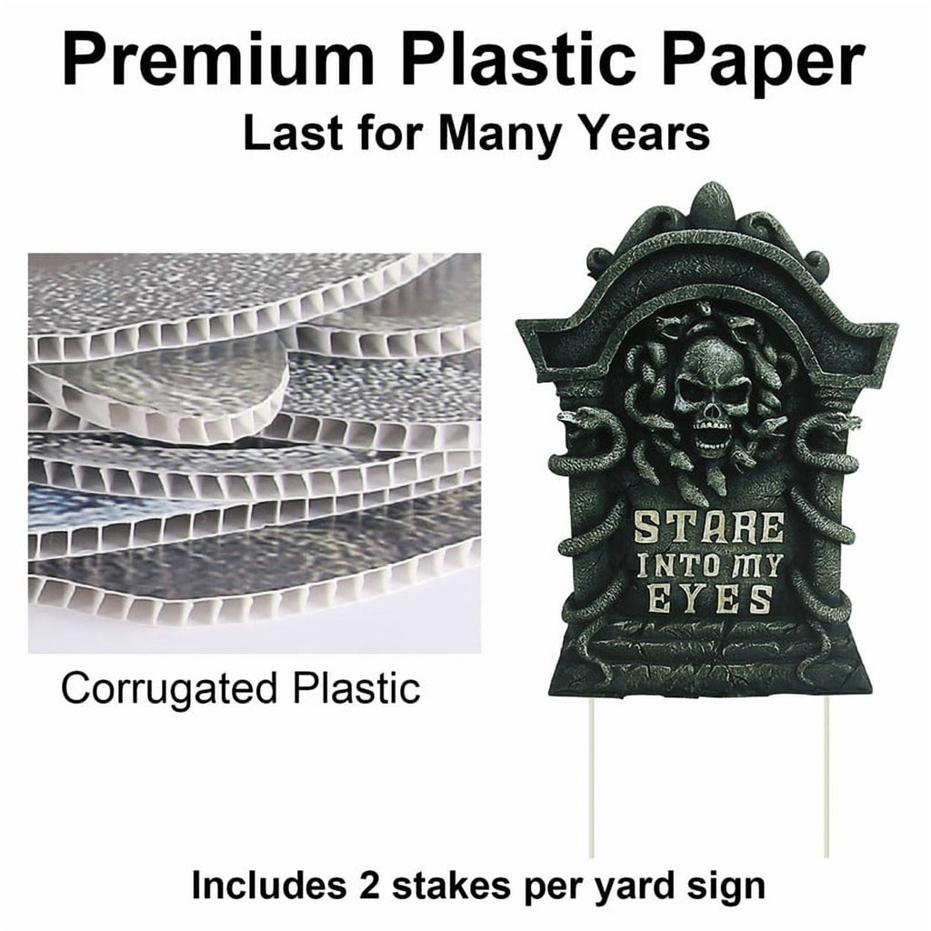 Every Moment Counts 3-Pack Halloween Tombstone Signs with Stakes, Halloween Yard Decor, Halloween Lawn Signs, Halloween Decorations Outdoor