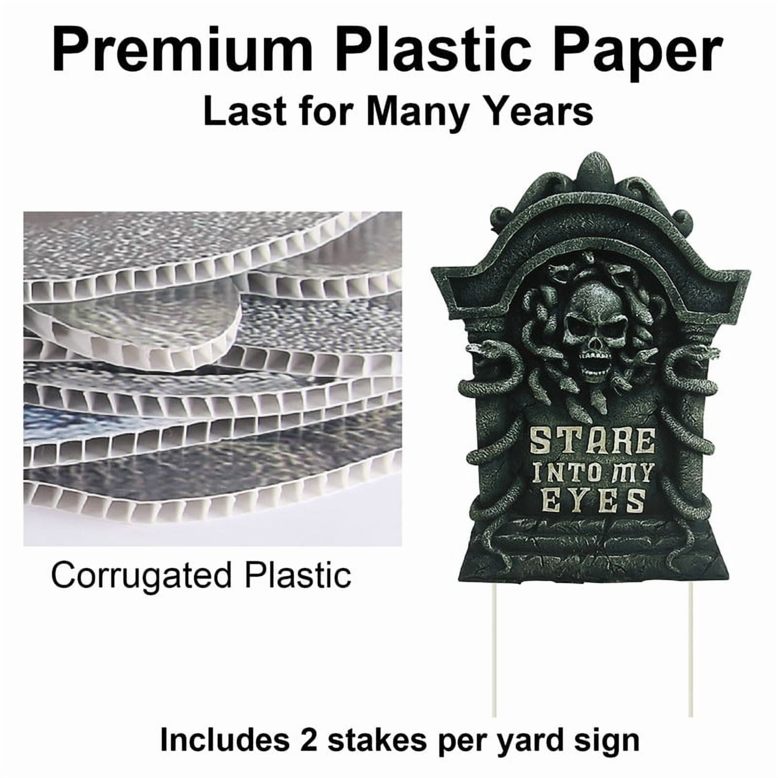 Every Moment Counts 3-Pack Halloween Tombstone Signs with Stakes, Halloween Yard Decor, Halloween Lawn Signs, Halloween Decorations Outdoor