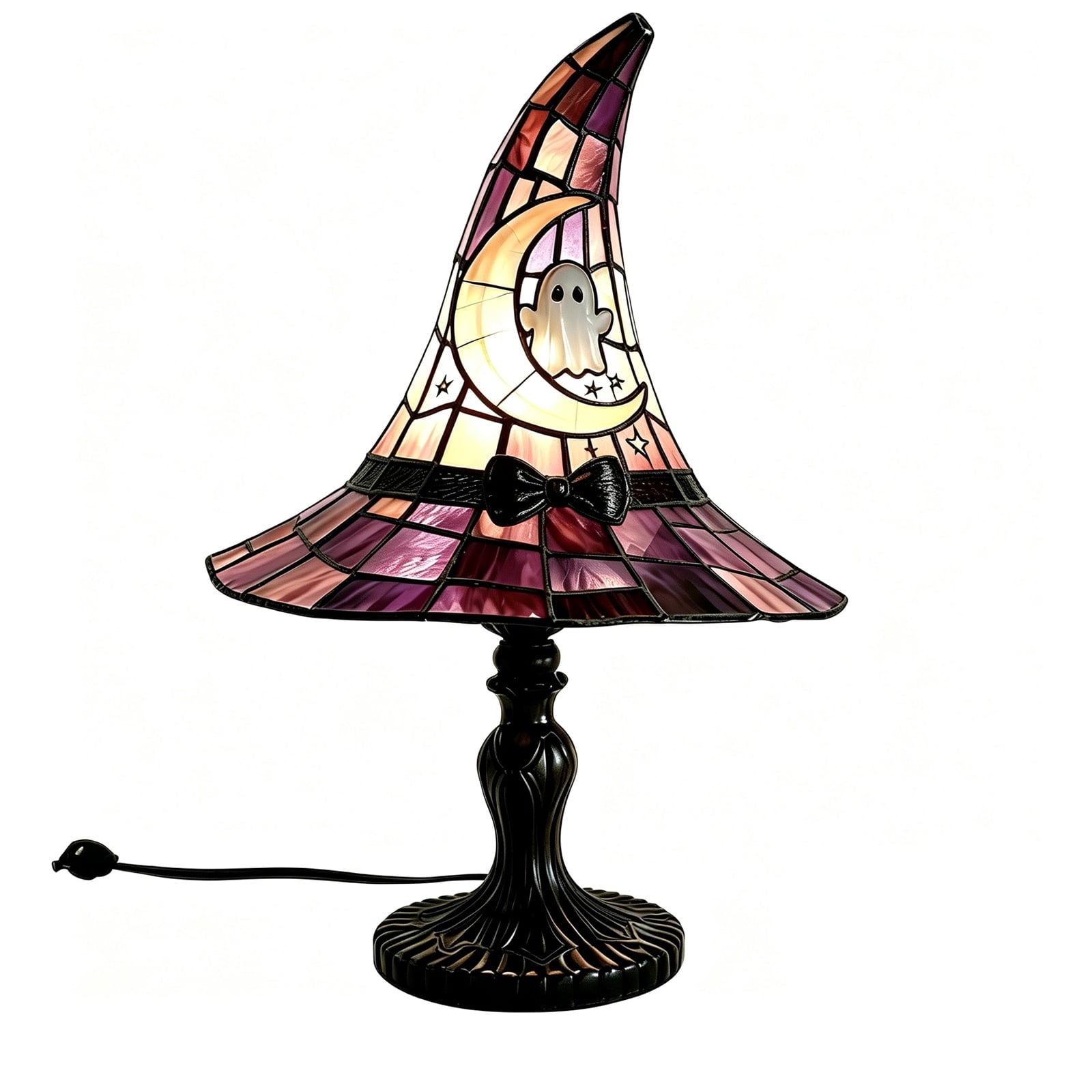 Halloween Decor Witch Hat Lamp, LED Halloween Night Light, Halloween Decorations Indoor, Witchy Decor for Shelf Mantel Table, Gothic Home Decoration