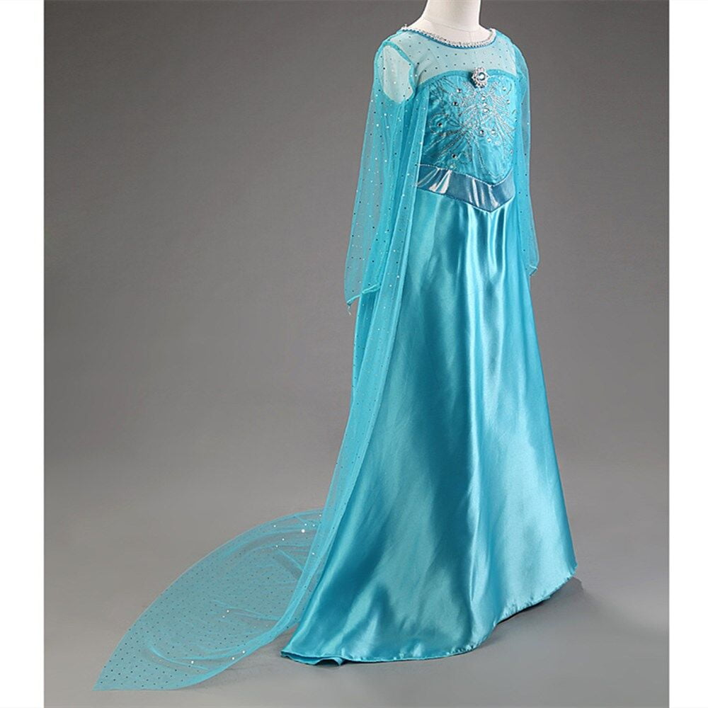 HAWEE Girls Princess Dress Costume with Long Cape - Luxury Sequin Halloween Dress up