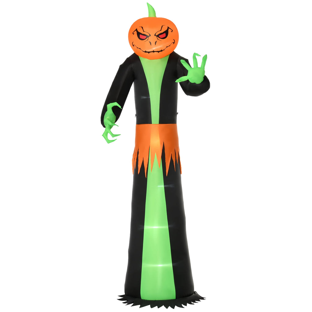 HOMCOM Inflatable Ghost with Pumpkin, Halloween Outdoor LED Lighted Yard Decoration, Waterproof
