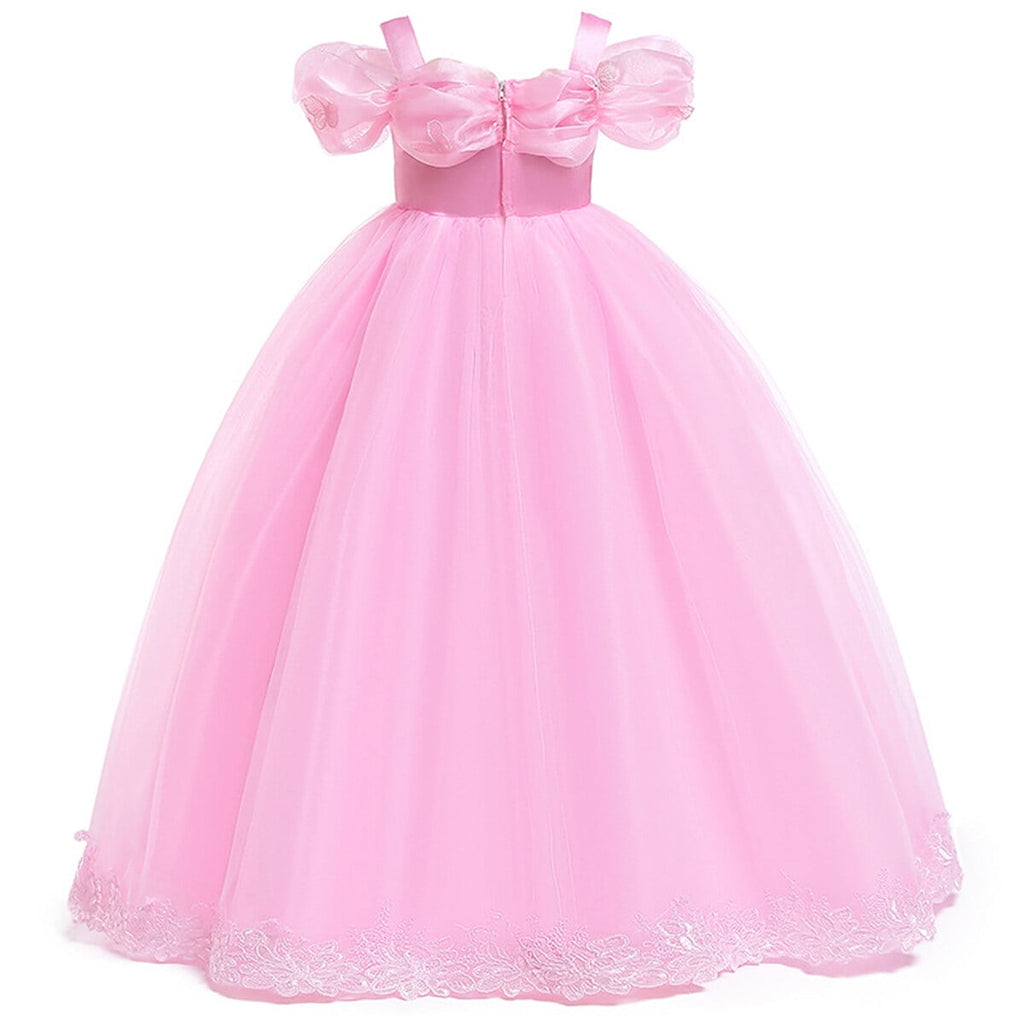 HAWEE Princess Dress for Girls, Halloween Cosplay Costume Toddler Off the Shoulder Blue Fancy Outfit