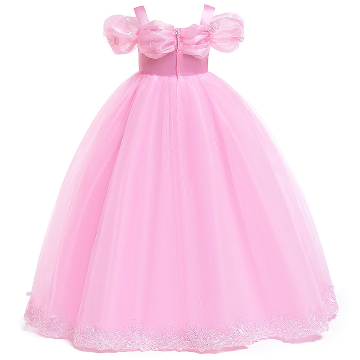 HAWEE Princess Dress for Girls, Halloween Cosplay Costume Toddler Off the Shoulder Blue Fancy Outfit