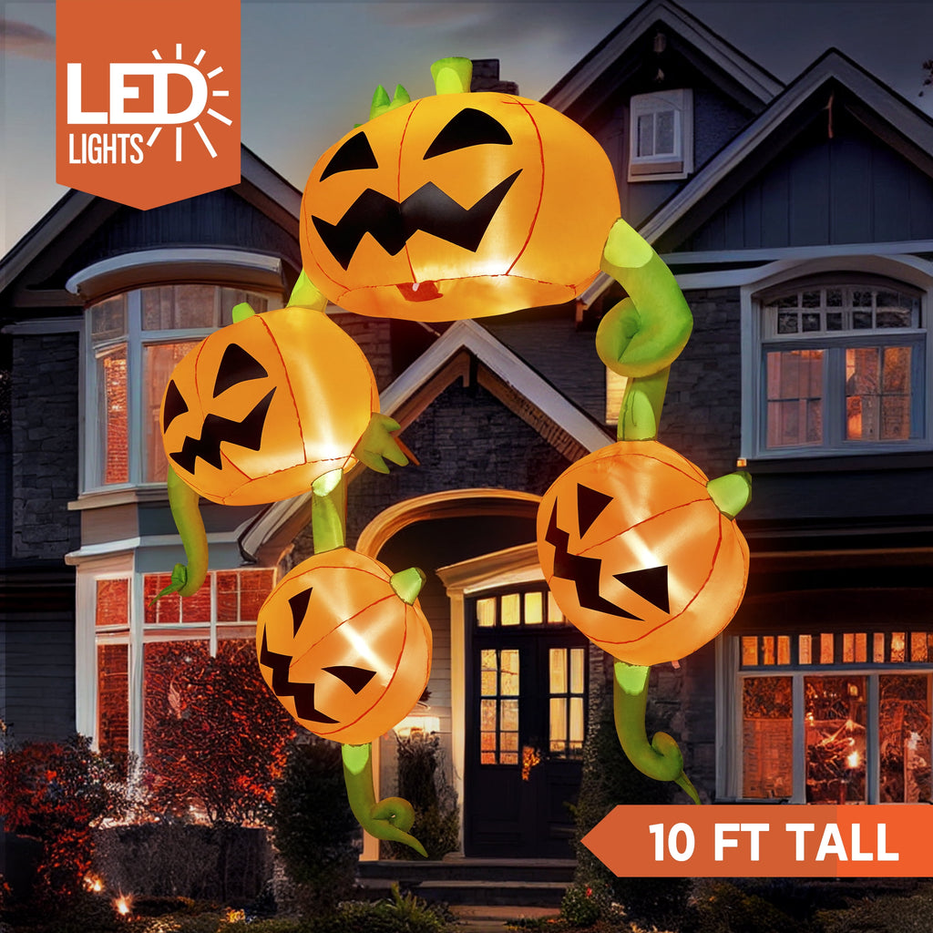 Joyfy 4.5 FT Halloween Inflatable Decorations Outdoor Scary Flying Ghost Broke Out from Window with Built-in LED Blow Up Inflatable for Window Decoration Yard Garden Lawn Decor