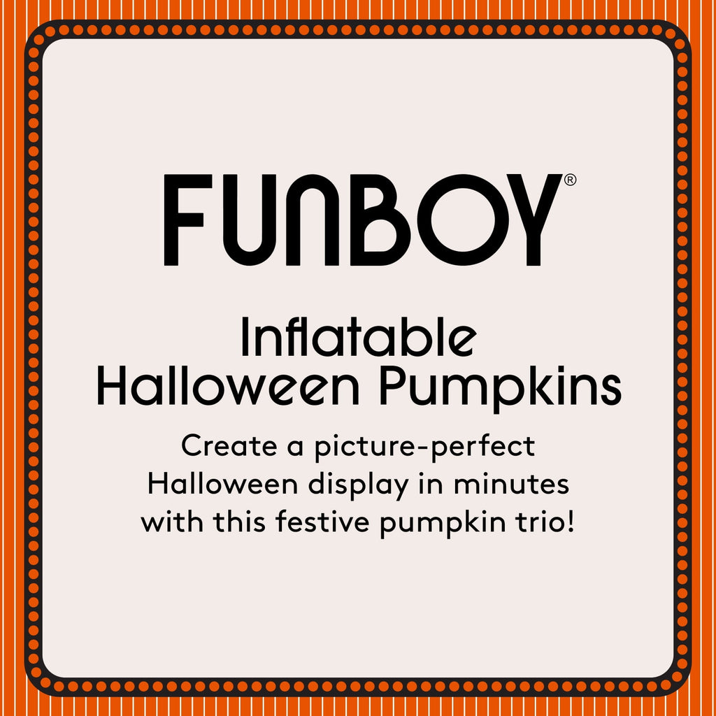 FUNBOY Inflatable Pumpkin 3-Pack Halloween Decorations Outdoor with Bonus Ghost