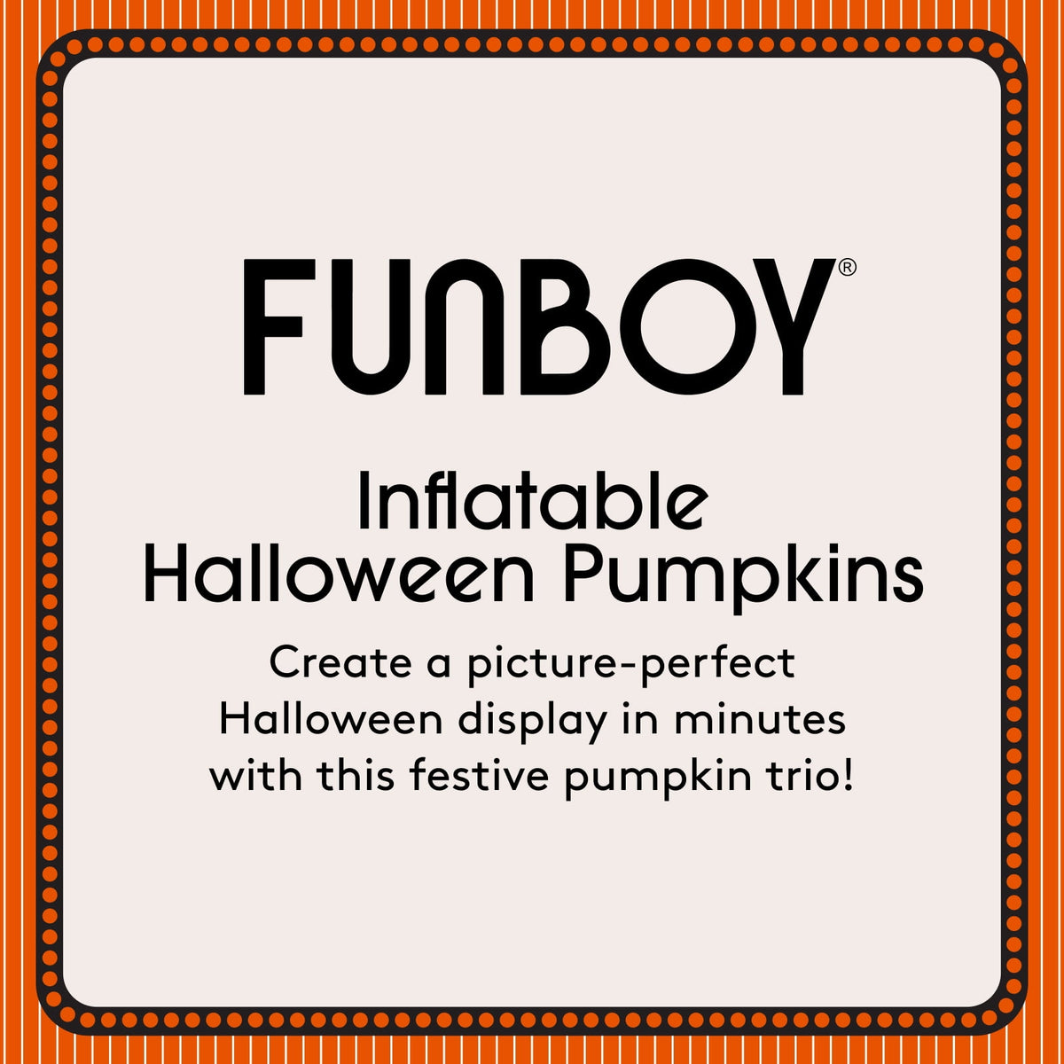 FUNBOY Inflatable Pumpkin 3-Pack Halloween Decorations Outdoor with Bonus Ghost