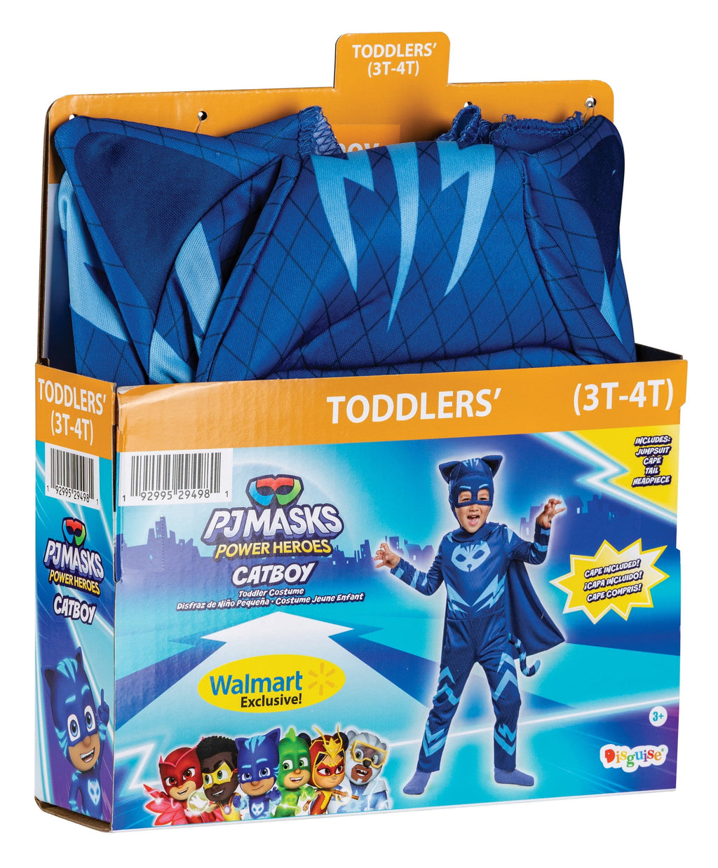 PJ Masks Catboy Halloween Costume for Children, Toddlers Size 3T-4T, by Disguise