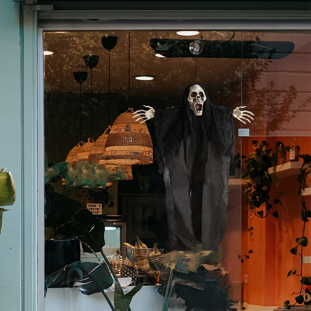 Nrmvnmi Halloween Decorations Outside, 3 Packs Hanging Ghosts Halloween Decor Halloween Decorations Indoor, Hanging Grim Reaper Skeleton Flying Ghost Decorations for Haunted House Decorations
