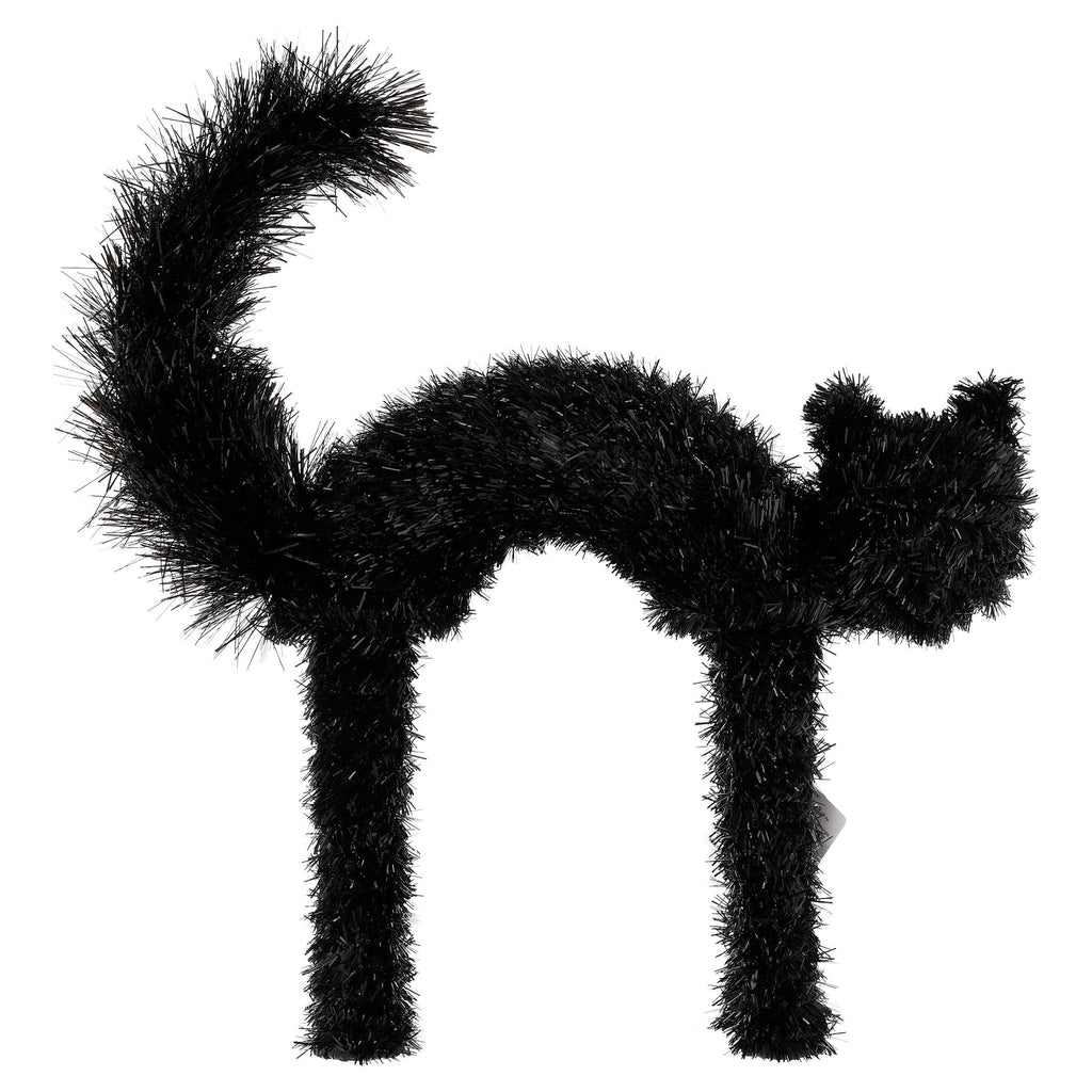 Tinsel Scaredy Cat Decoration, Black, 15", Halloween by Way To Celebrate