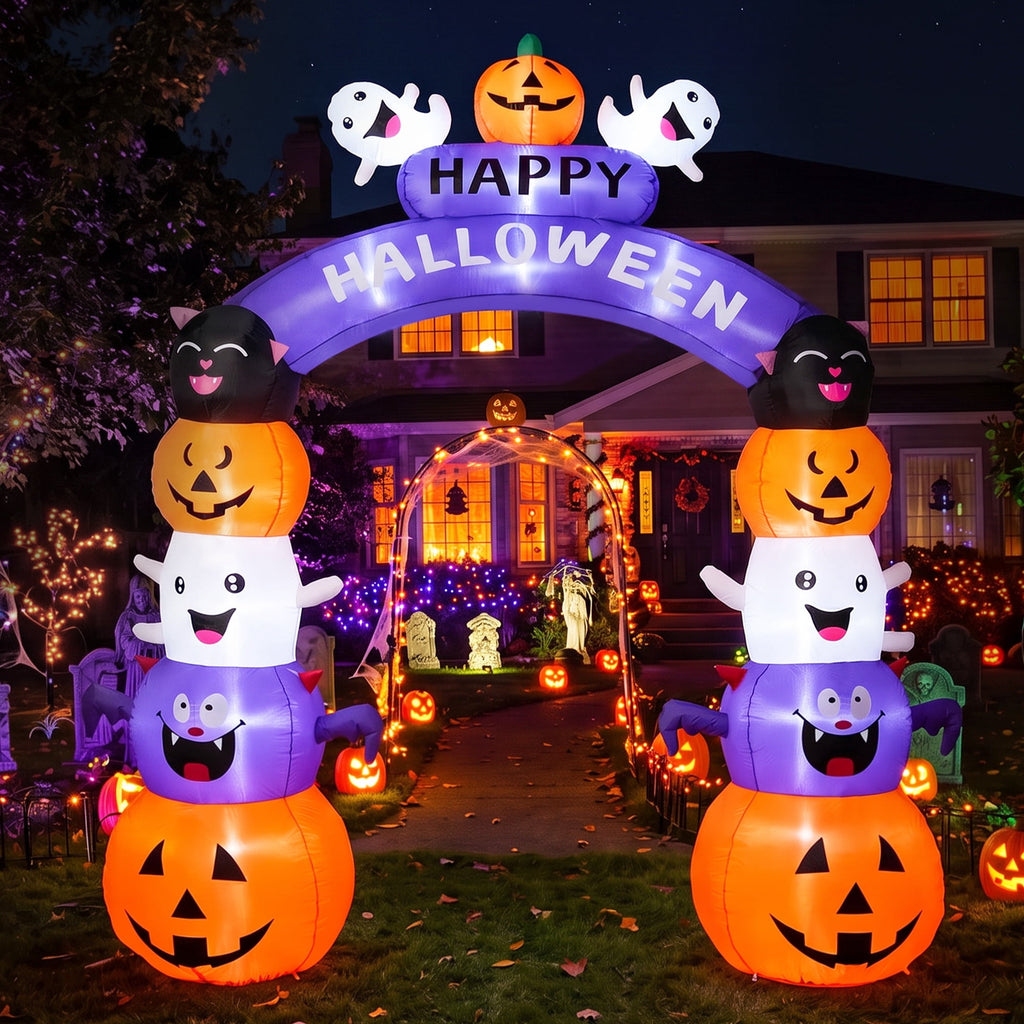 GVDV 8 FT Halloween Inflatables Archway Outdoor Decorations for Front Yard Lawn Garden Decor