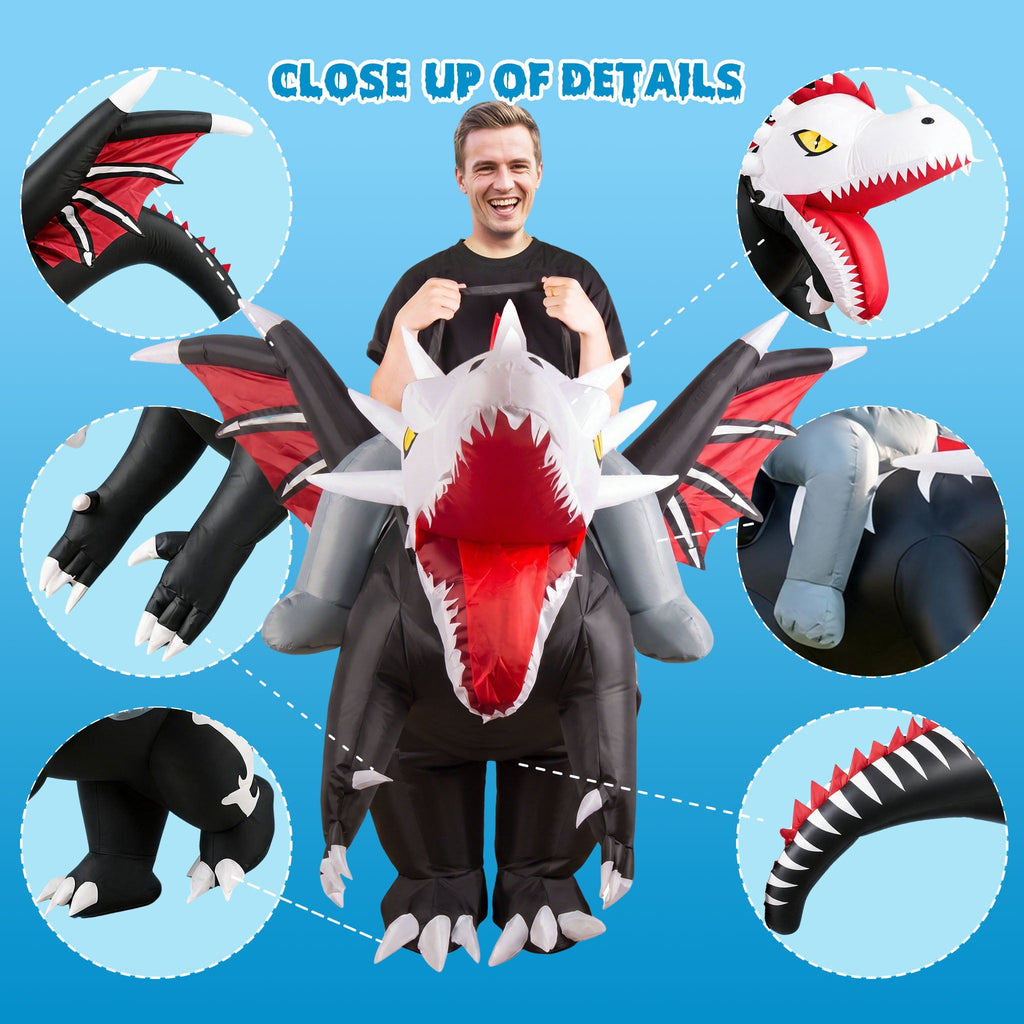 MAGOTAN Halloween Inflatable Dinosaur Costume Adult,Blow Up T Rex Suit Men Women, Halloween Adults Funny Blow Up Lightweight & Flexible for Cosplay, Parades