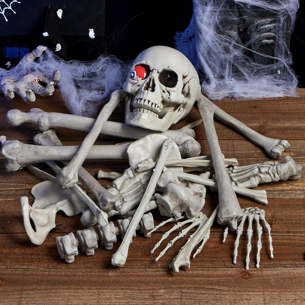 Joyfy 2 Pcs Duck Skeleton Halloween Decoration,4.5 Inch Posable Plastic Animals Halloween Skeleton for Indoor Outdoor Halloween Decorations,Haunted House Party Props