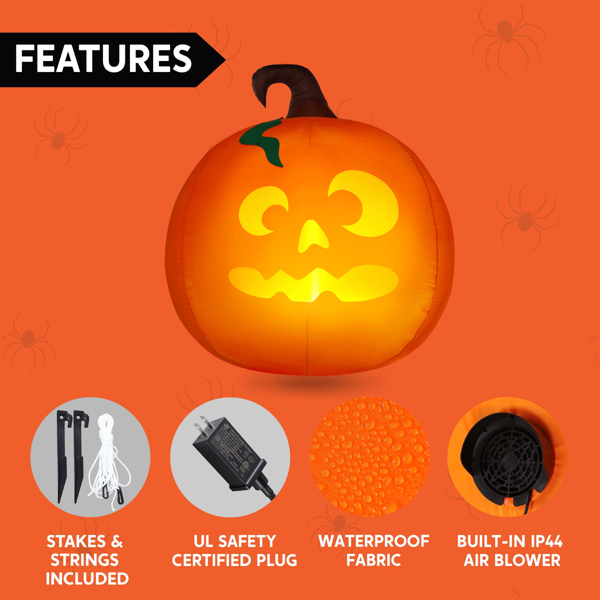 Joyfy 6 ft Halloween Inflatable Witch & Cauldron,Blow Up Decor with Rotating Green Ghost Projection Built-in LEDs,Outdoor Decoration for Party,Yard,Garden